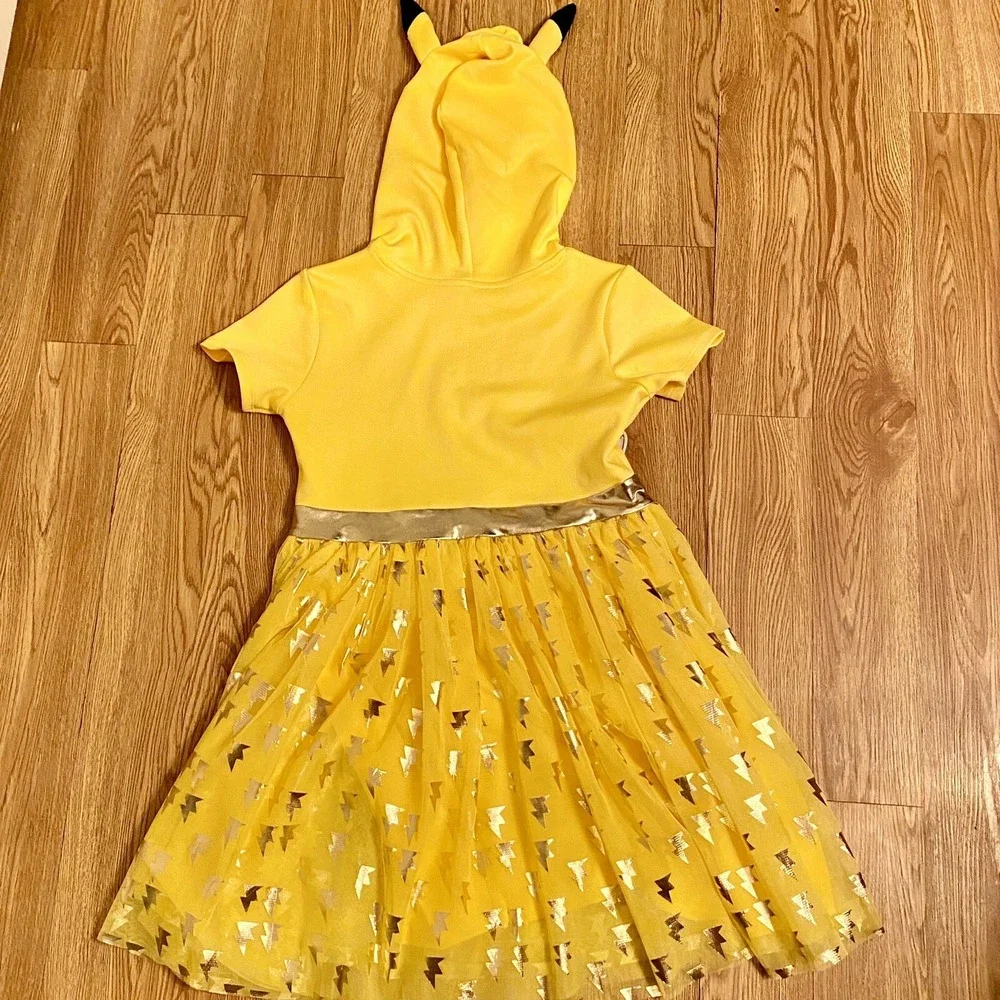 Girls Sz‎ 14 Juniors Pokémon Dress Squirtle Yellow Layered Skirt Costume Cute K